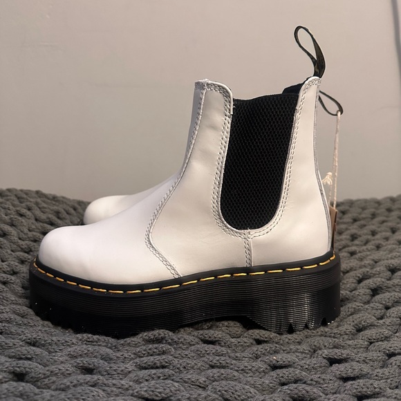 Dr. Martens White Chelsea Platform Boots - Picture 2 of 6